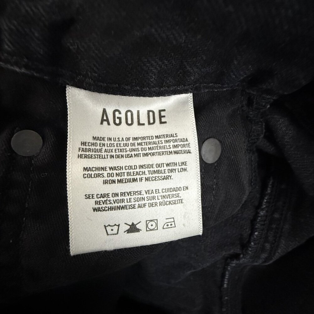 AGOLDE Shorts Women's 26‎ Black Criss Cross Button Fly Hitchhike Denim Organic - Picture 11 of 16